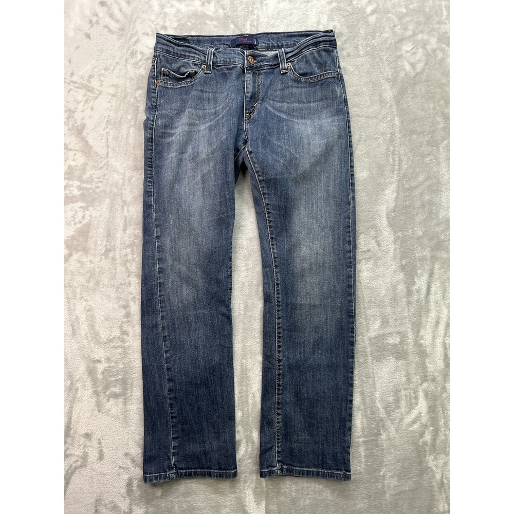 Y2K Levis 504 Tilted Bootcut Jean Women 11 Short Blue Western Biker Boho Whisker